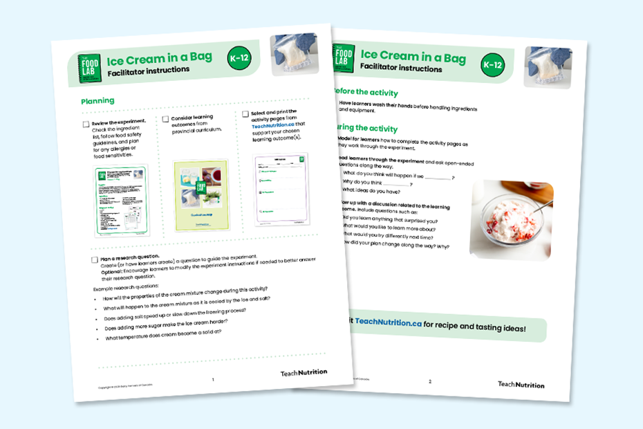 Ice Cream in a Bag Facilitator Guide 