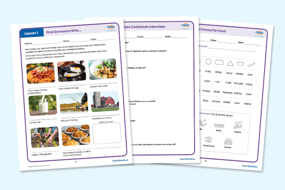 Sharing Food Stories Series 4: Student Worksheets